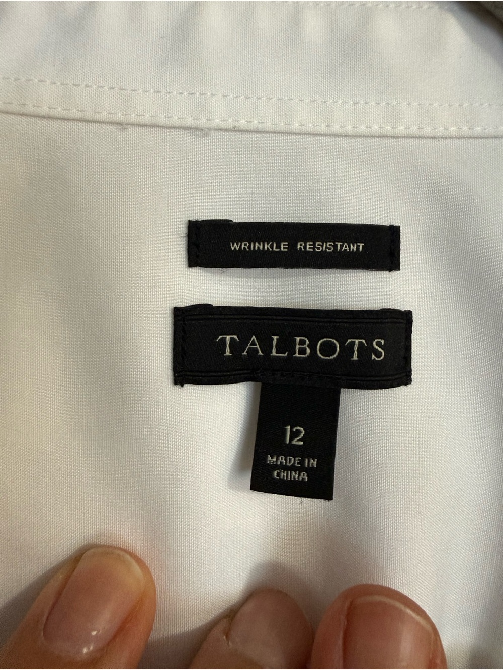 Talbots White Button-Front Collared Shirt - Picture 5 of 6